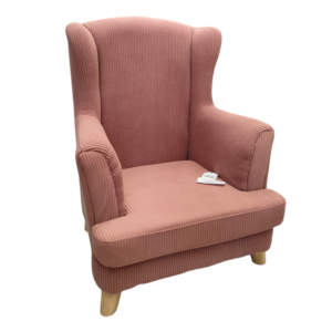 Poltrona Kids Alta Velluto a Coste Rosa 50*44*64cm