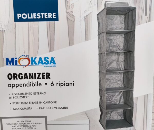 Organizer Appendibile 6 Ripiani Top 30*30*H.120cm