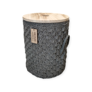 Contenitore Tondo Nature Fabric Grey XL