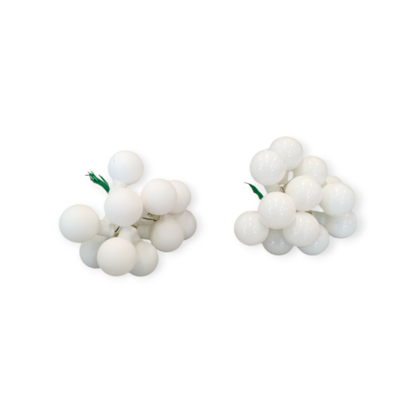 Confezione 72 Palline a Grappolo in Vetro Bianco - immagine 2