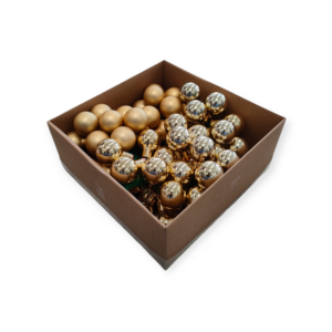 Confezione 72 Palline a Grappolo in Vetro Oro