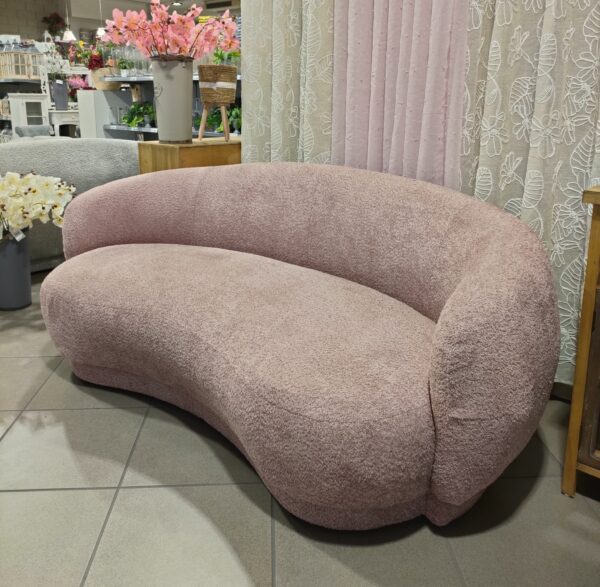 Divano Curvo Boucle' Rosa 191*93*73Cm - immagine 3