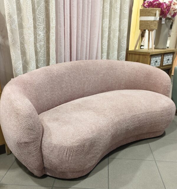 Divano Curvo Boucle' Rosa 191*93*73Cm - immagine 2