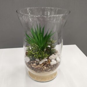 Vaso Coppa Vetro Pianta Grassa Big D.14*H.20cm