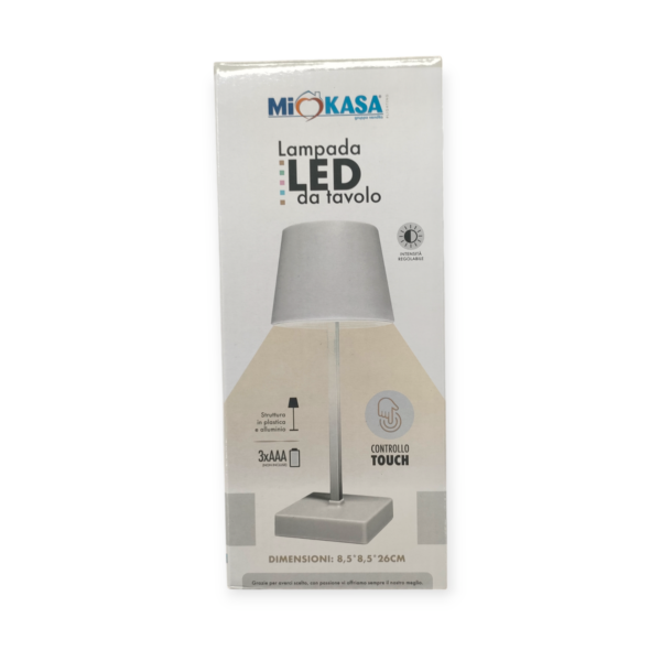 Lampada Led Touch Plastic Pastello 8,5*8,5*H.26cm 4 Colori - immagine 2