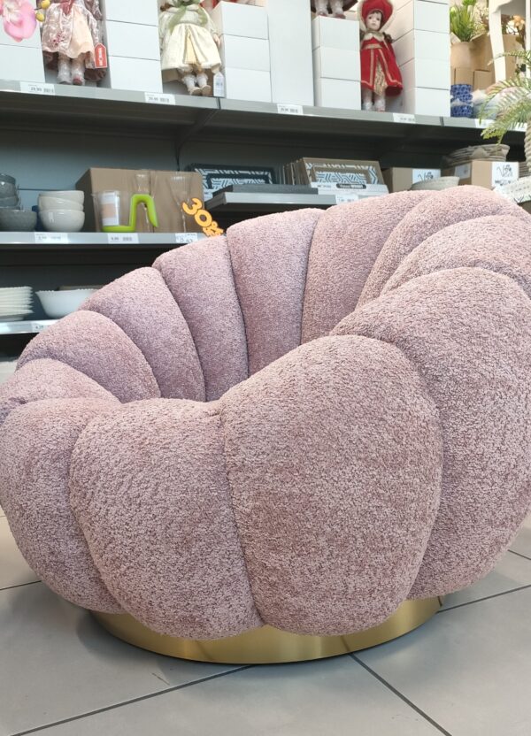 Poltrona Bouclè Rosa 90*90*H.62cm - immagine 4