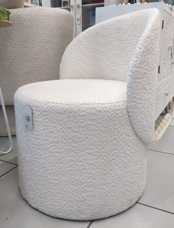 Poltroncina Bouclè Crema 55*55*67cm - immagine 3