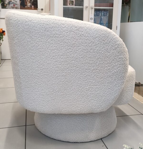 Poltrona Bouclè Girevole Crema - immagine 2