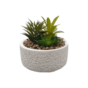 Vaso Cement Round White 13*H.13,5cm