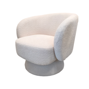 Poltrona Bouclè Girevole Crema