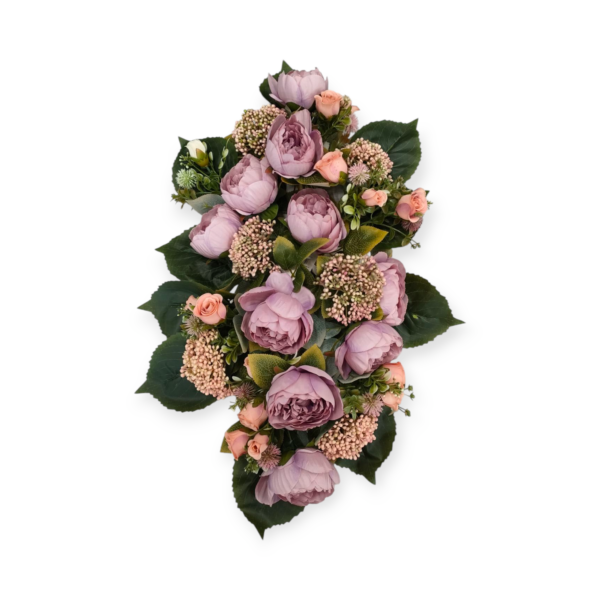 Tralcio Centrotavola Peonie Lilla 70*30cm - immagine 2
