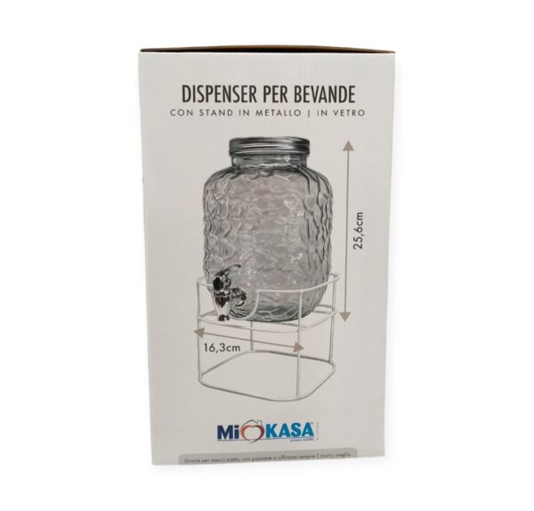 Dispenser in Vetro con Stand 4L 16,3*16*3H.25,6cm - immagine 2