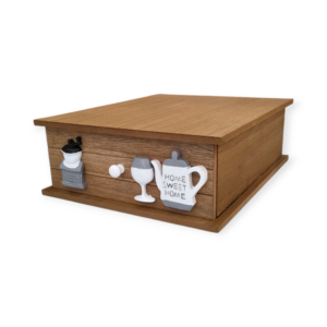 Box Per Caffè 33*27*H.11cm Legno Scuro