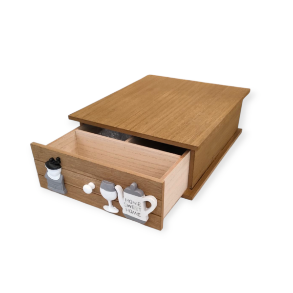 Box Per Caffè 33*27*H.11cm Legno Scuro - immagine 2