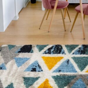 RUG 57345 TAPPETO GEOMETRICO ECOPELLICCIA 50*80CM