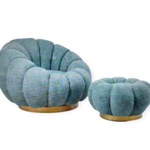 Poltrona Con Pouf Bouclè Tiffany