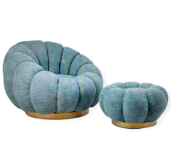 Poltrona Con Pouf Bouclè Tiffany