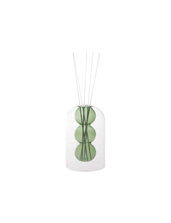 Diffusore di Fragranza Verde Vetro con Bastoncini Fiber Wood