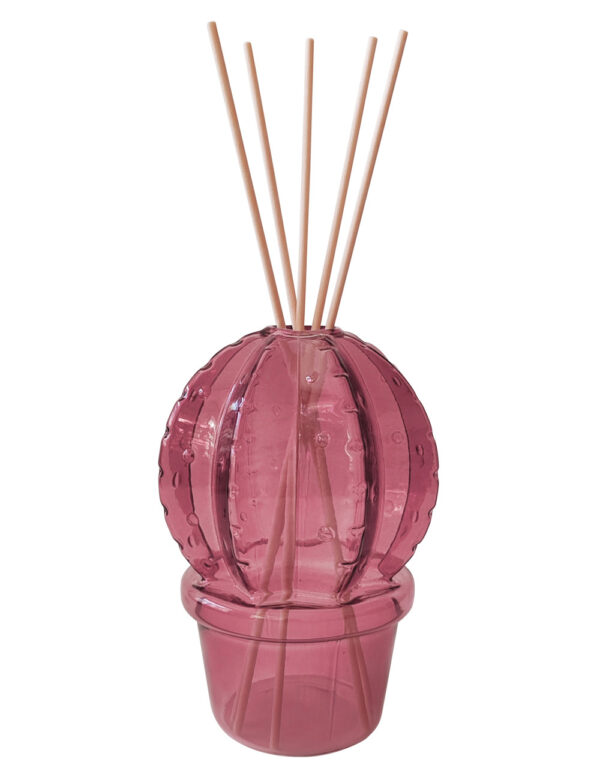 Diffusore di Fragranza Cactus Purple Vetro con Bastoncini Fiber Wood