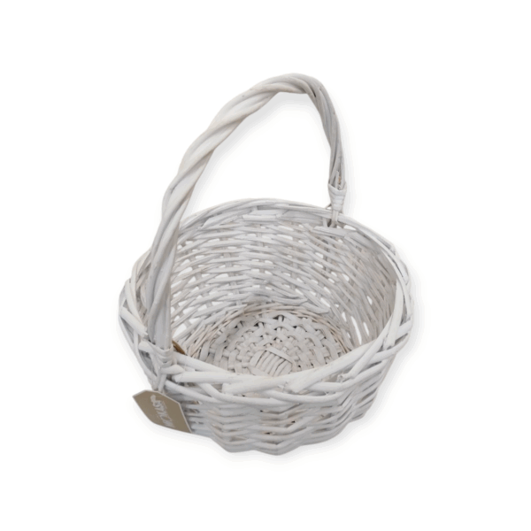 Cestino White Intrecciato con Manico 26*32*20cm - immagine 2