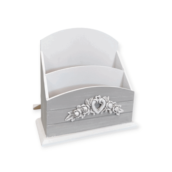 Portalettere Romantic Grey 19*8,5*H.20,5cm