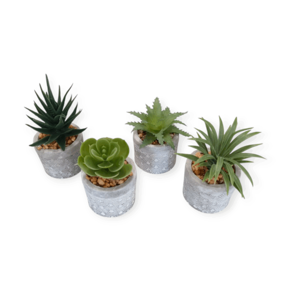Set 4 Vasetti Mini Cement 5,5*5,5*H.10cm - immagine 2