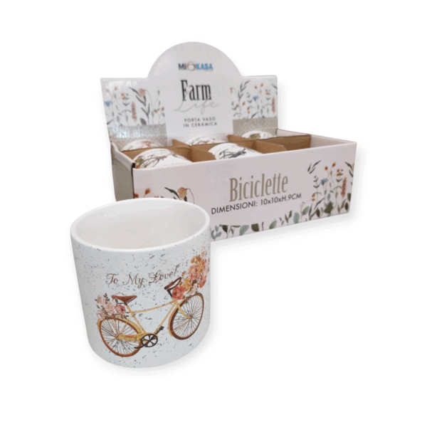 Set 6 portavasi Farm Life Biciclette 10*10*H.9cm - immagine 2