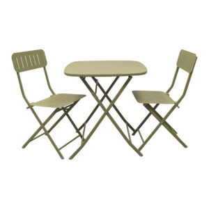 Tavolo Pieghevole Bistro C/2 Sedie Pieghevoli Verde Metal Brandani