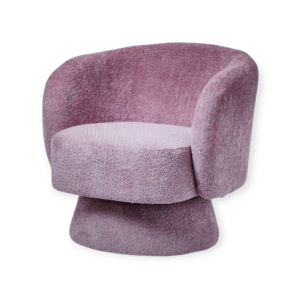 Poltrona Bouclè Girevole Rosa