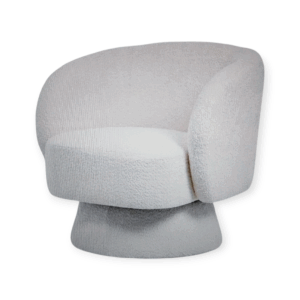 Poltrona Bouclè Girevole Crema