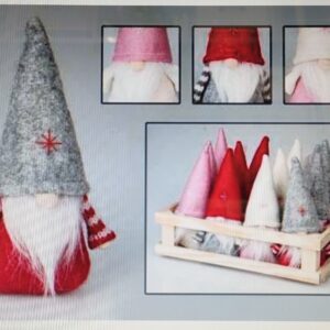 12 Mini Gnomi Stand 9*H.15cm con Cassetta