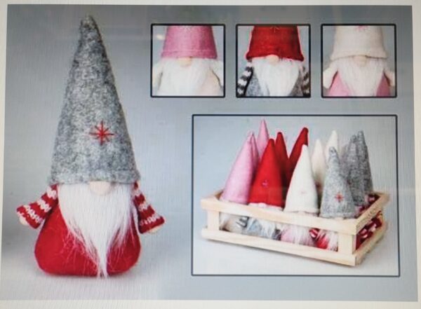 12 Mini Gnomi Stand 9*H.15cm con Cassetta