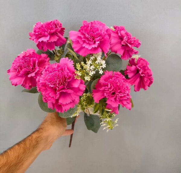 Mazzo Garofani 7Fiori H.50cm (2colori) - immagine 2