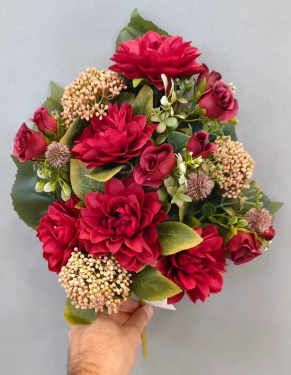 Bush 12 Fiori Dalia e Boccioli Glance H.48cm (3colori) - immagine 3