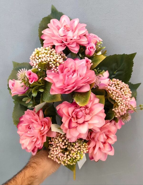 Bush 12 Fiori Dalia e Boccioli Glance H.48cm (3colori) - immagine 4