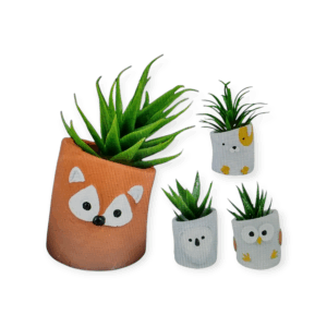 Set 4 Vaso Round Animal 5,5*5,5*H.11cm