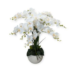 Orchidea White Round Pot 78fiori H.75cm