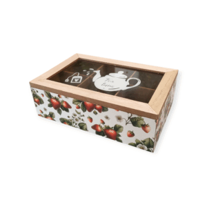 Scatola Porta Te 6 scomparti Fruit Fragole 24*16*H.7cm