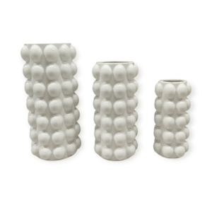 Set 3 vasi Ceramica Perla Bianca Round