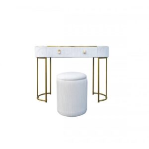 Brandani Consolle da trucco con pouf apribile avorio