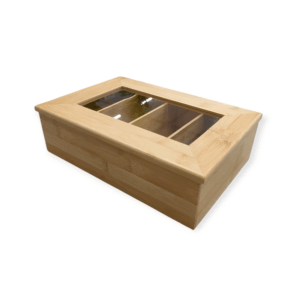 Porta Tè 4 Scomparti Bambu 31*21*H.9cm