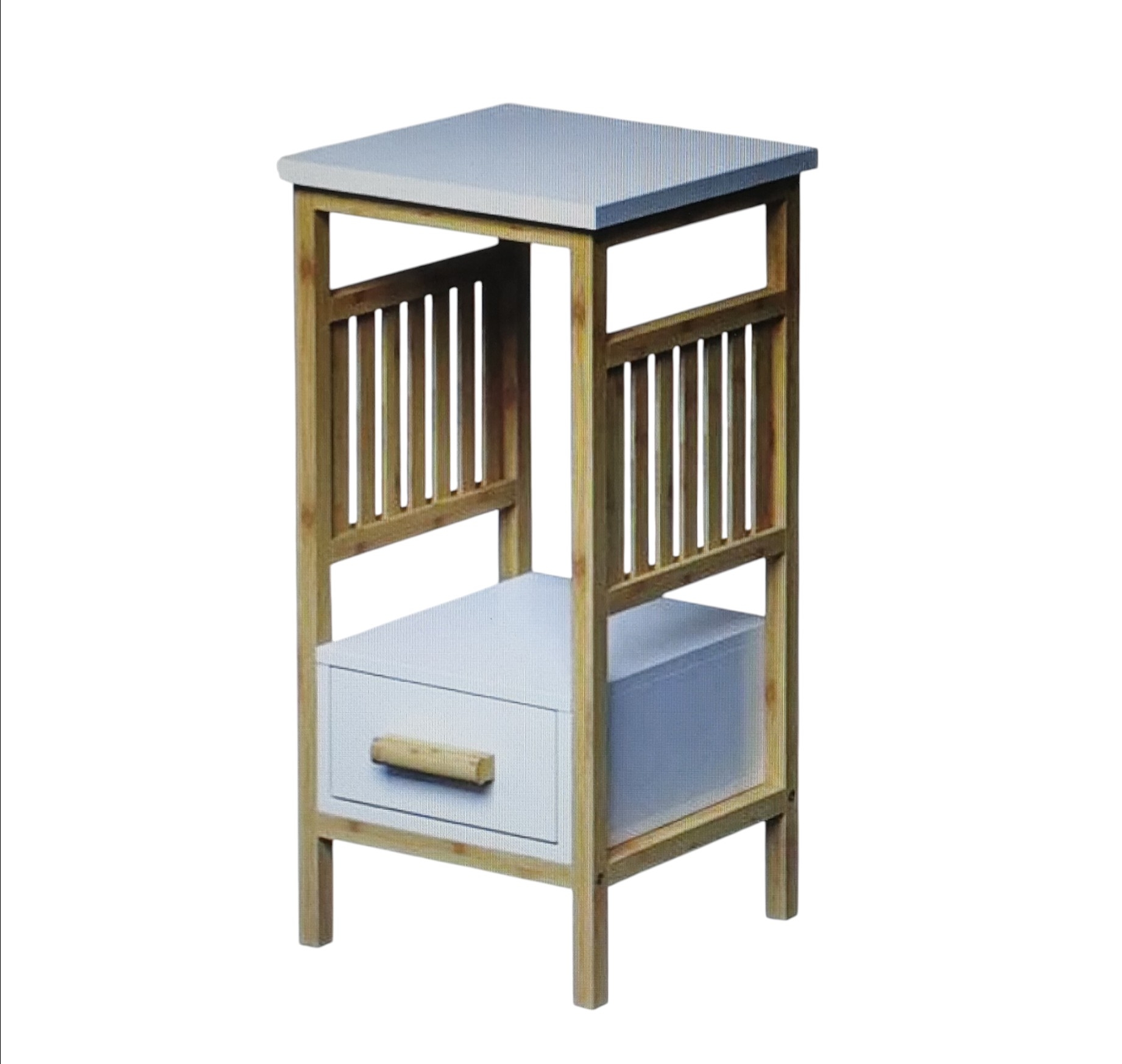 MOBILETTO 1 RIPIANO WHITE BAMBOO 38*38*61,5CM
