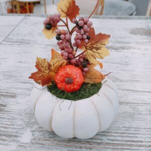 Vasetto Autunnale Zucchette Flat (Bianco) 11*11*20cm