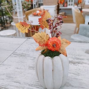 Vasetto Autunnale Zucchette Tall (bianco) 10*10*22cm