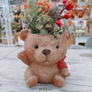 Vasetto Orsetto Sitting Xmas 13*12*H.23cm